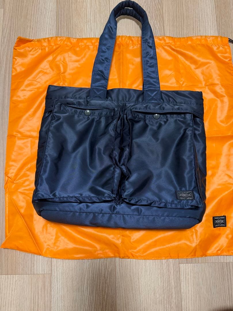 PORTER アイアンブルー A4トートバッグ 近年モデル PORTERチャック