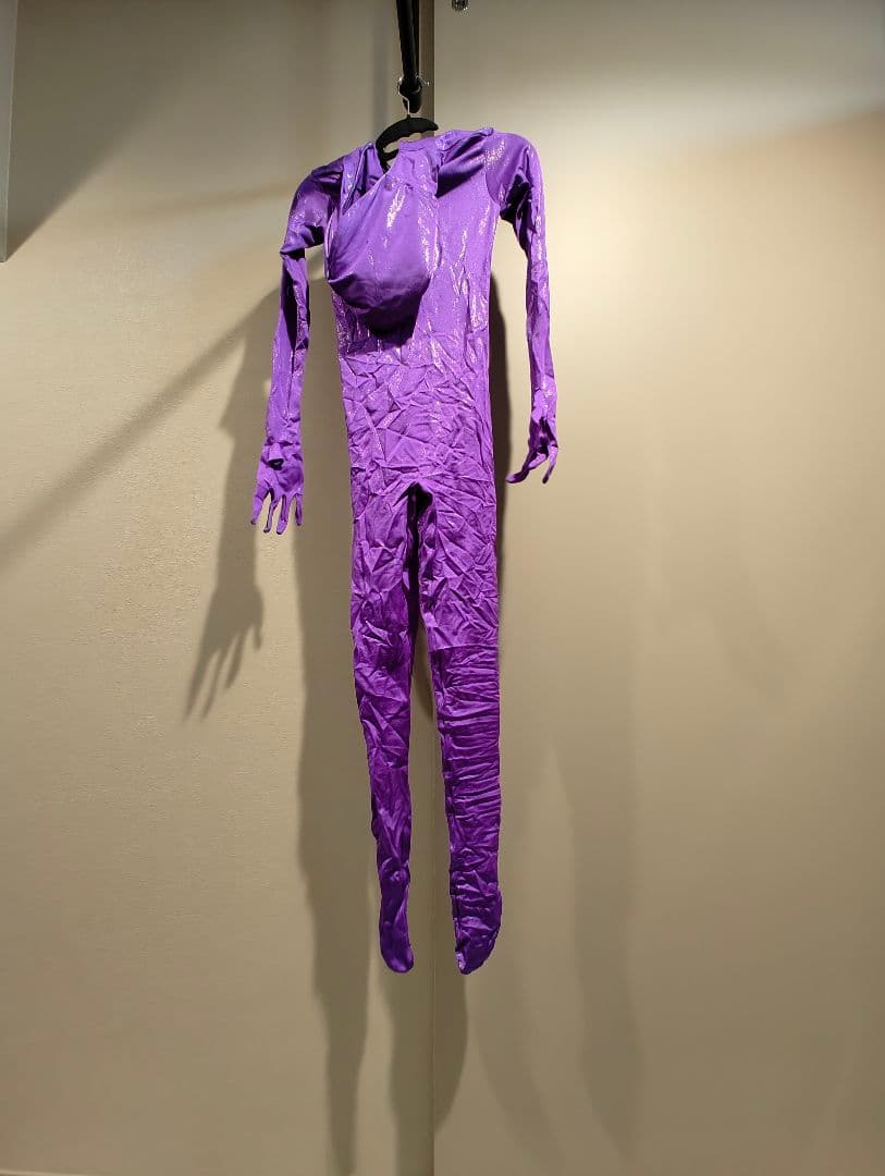 ☆　女性サイズ・紫ラメ全身タイツ　☆　ZENTAI、コスプレ、戦隊
