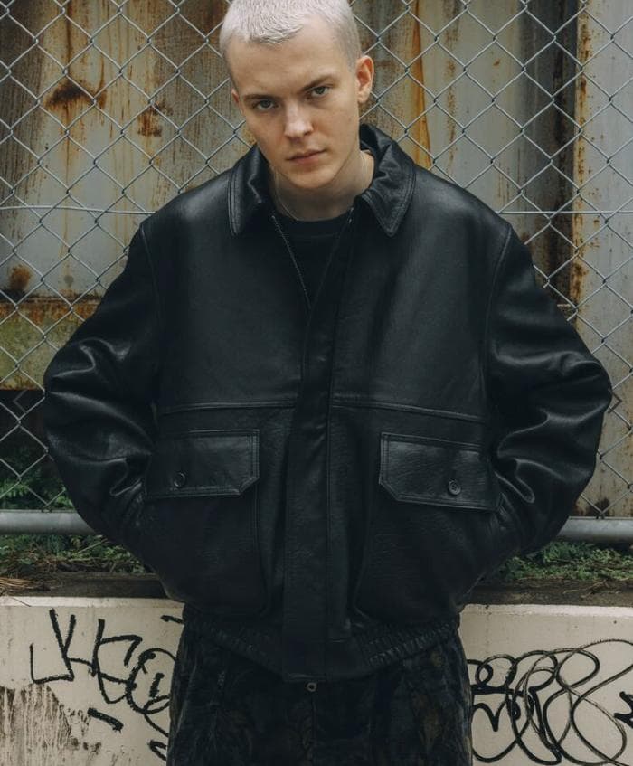 JOURNAL STANDARD ラム ダッド ヴィンテージ レザージャケット黒