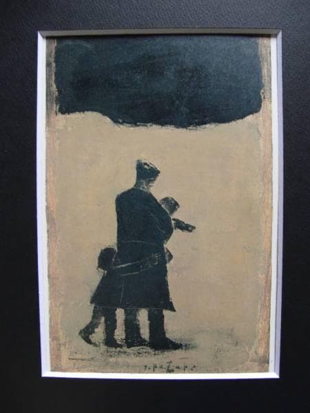 香月　泰男、母子、希少な額装用画集より、美品、新品額装付