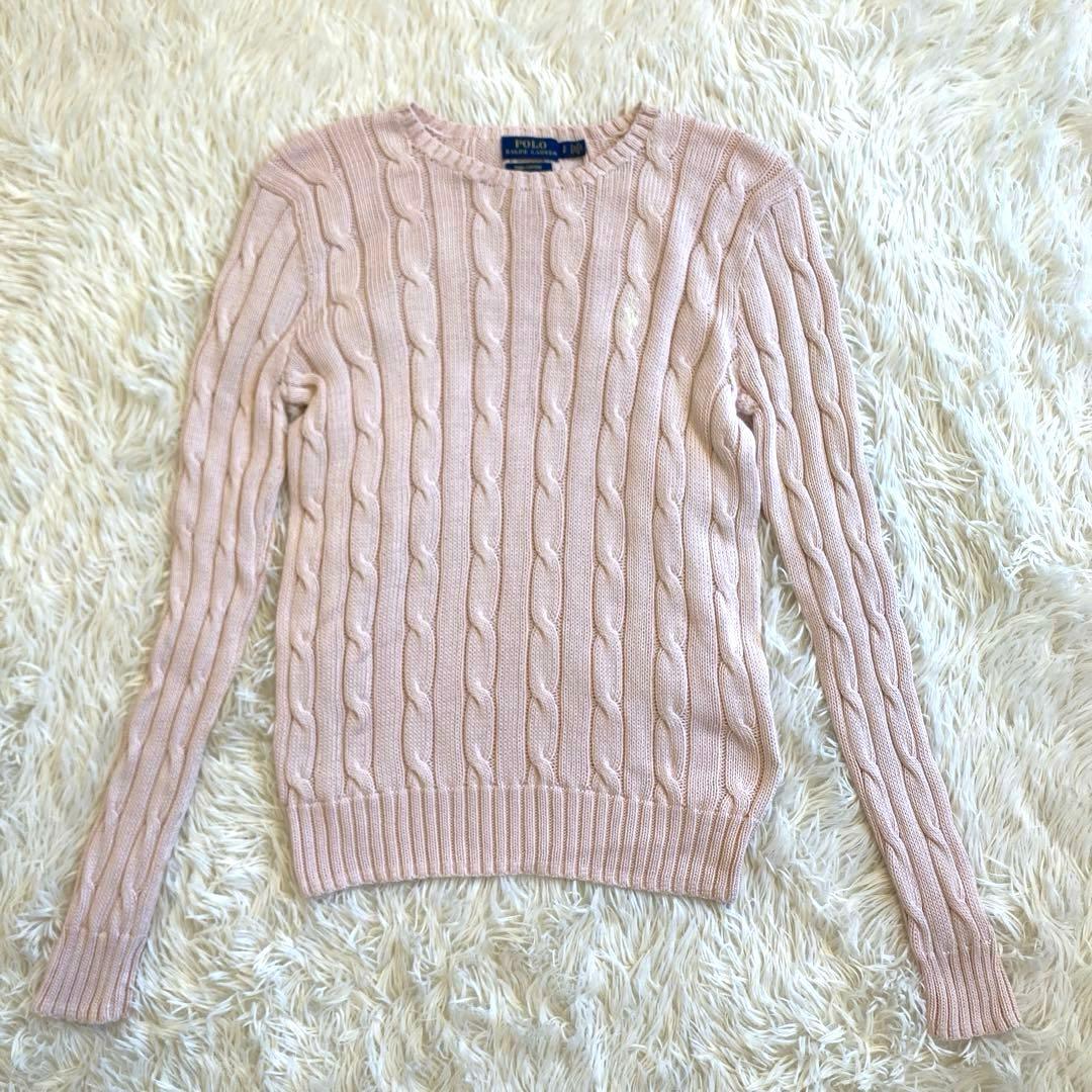 POLO RALPH LAUREN ピマコットン　ケーブルニット　ピンク