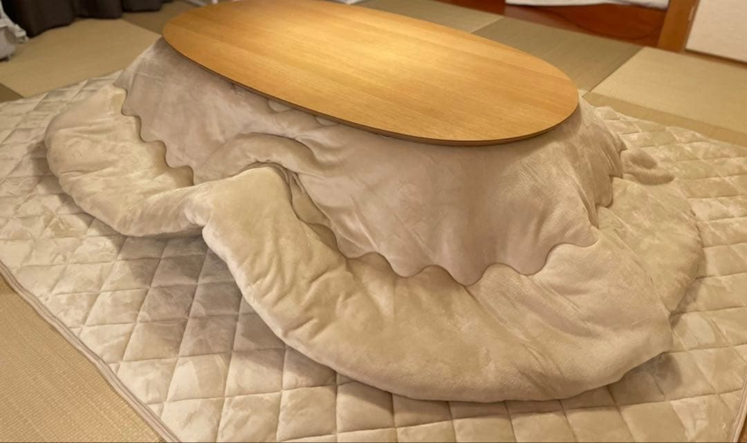 無印良品 楕円こたつ オーク板突板 MJ-KD1-N 2021年製　美品 楕円こたつ ナチュラル | 無印良品