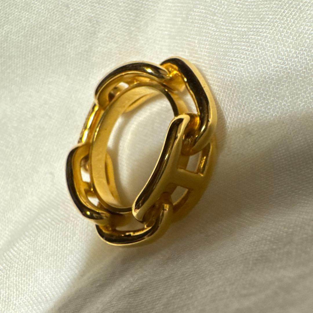 HERMES シェーヌダンクル スカーフリング シルバー エルメス 箱なし