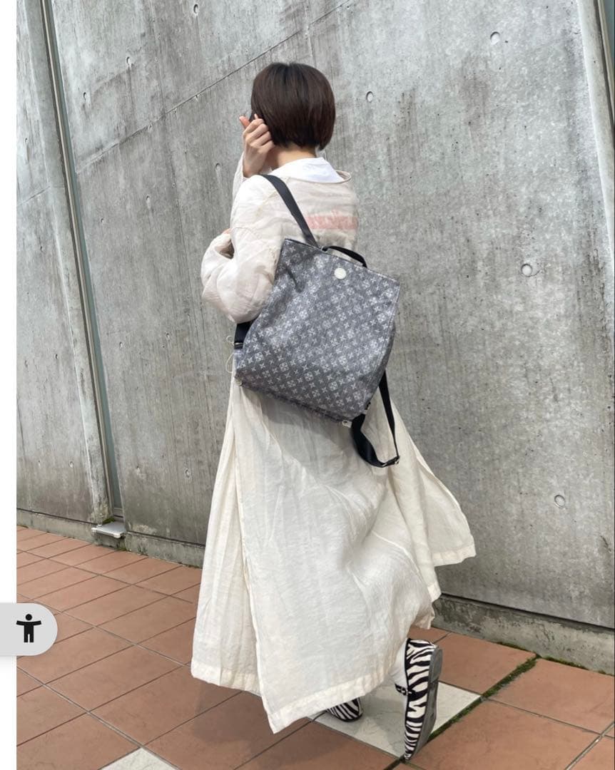 新品タグ有 極美品◇russet 折りたためるデニムプリント リュック