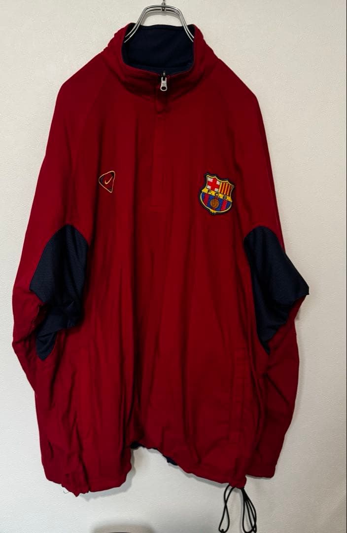 Nike バルセロナ　ナイロンジャケット　リバーシブル　98 99 90s 90s NIKE ナイキ ビッグロゴ 中綿 リバーシブル ナイロンジャケット