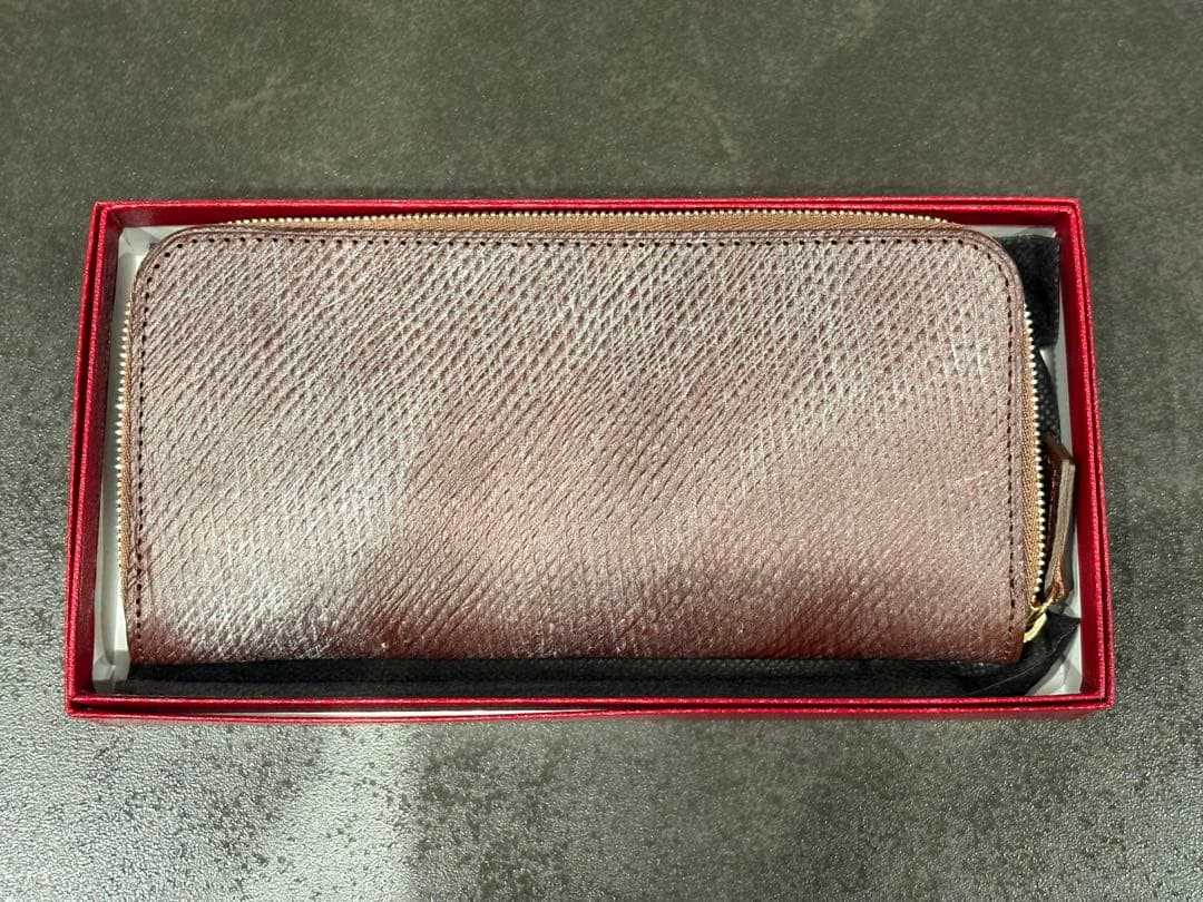 未使用　希少　ロシアンカーフ　新進工房　シンシン　長財布　茶　バタール