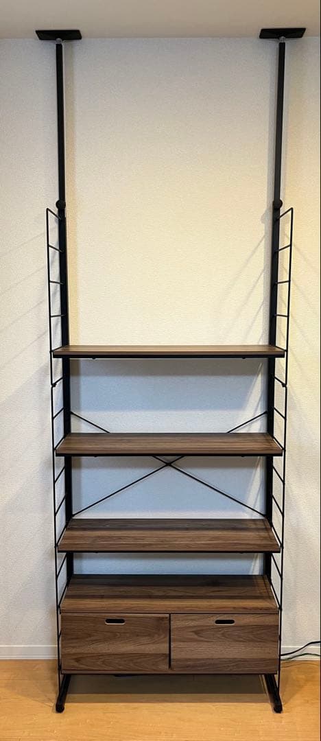 Nポルダ ミドルブラウン 5枚棚板　幅80センチ