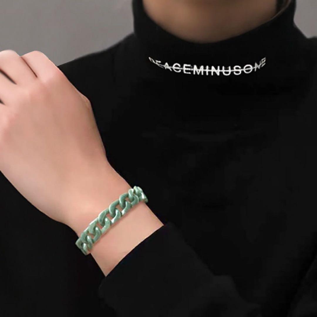 ブレスレット メンズ 翡翠 エメラルドジャード キューバンチェーン