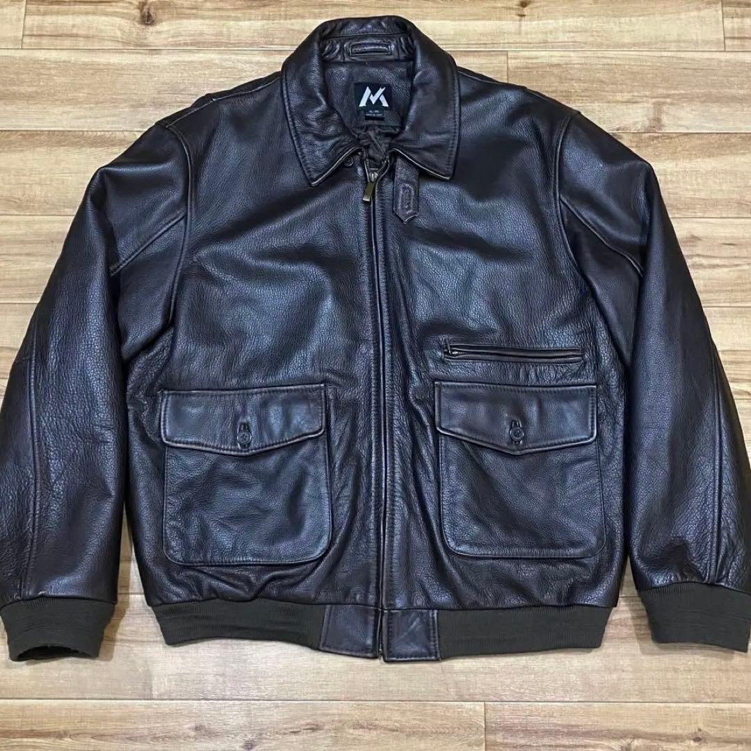 A-2 レザージャケット　エポレット無し 着画177cm フライトジャケット