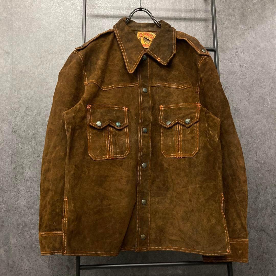 メキシコ製《US古着》ヴィンテージ スエード/レザー ジャケット メンズL-XL