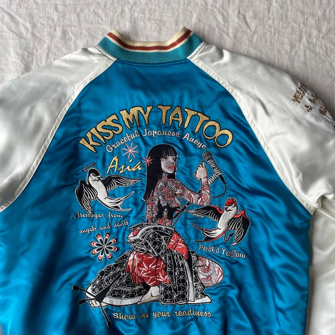 PEAK'D YELLOW キスマイタトゥー 刺繍 リバーシブル スカジャン - メルカリ