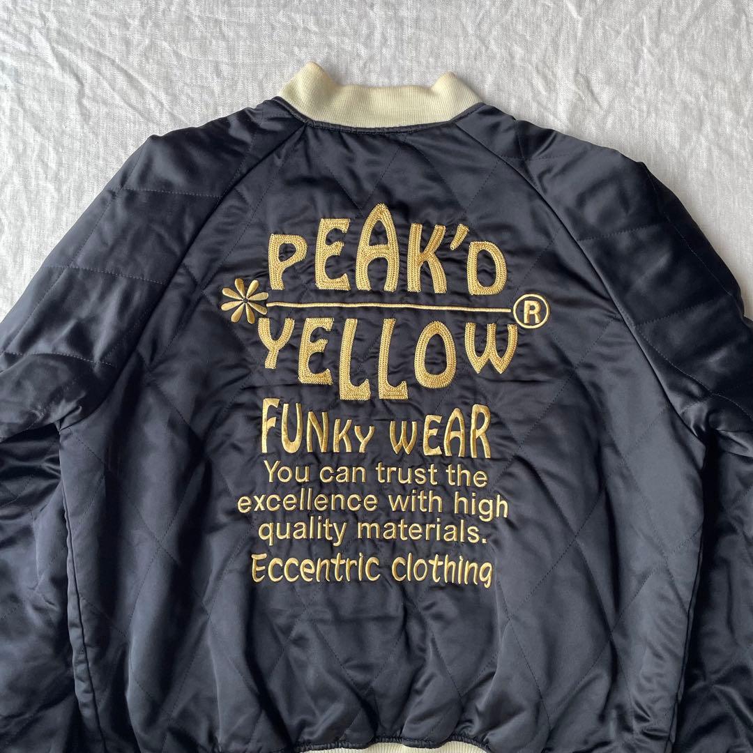 PEAK'D YELLOW キスマイタトゥー 刺繍 リバーシブル スカジャン - メルカリ