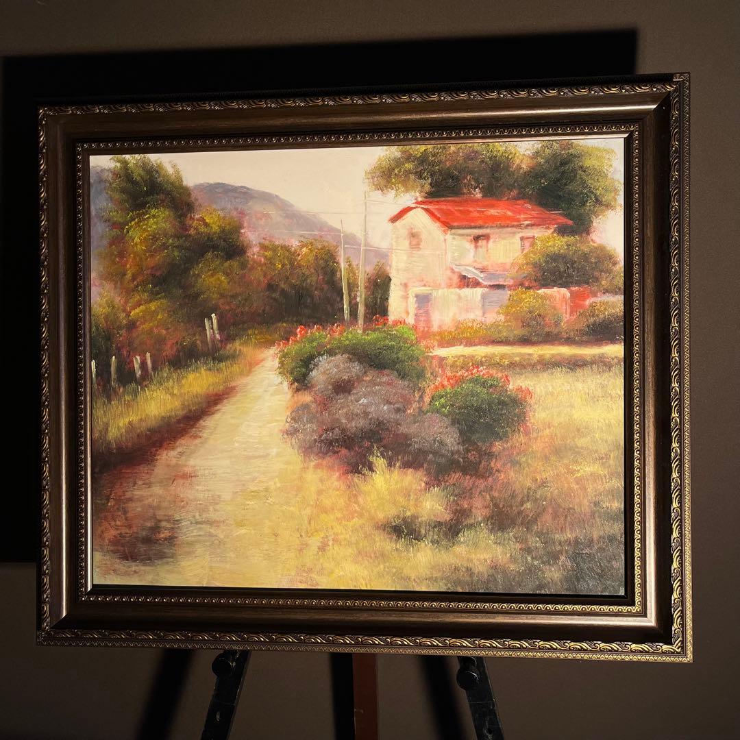 手書き油絵 初秋 額付き  絵画 インテリア