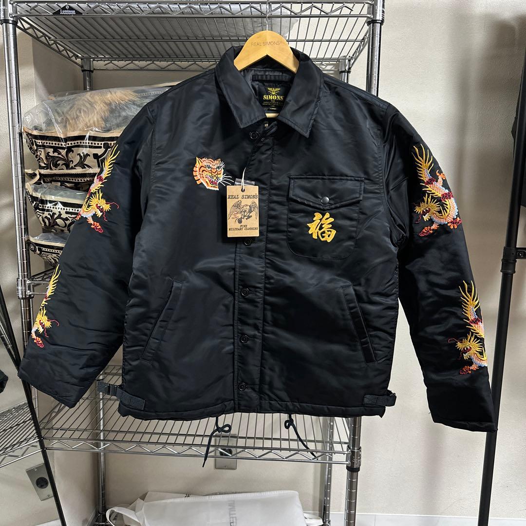 A-2デッキジャケット再構築 スカジャン 虎柄刺繍 高密度ナイロン