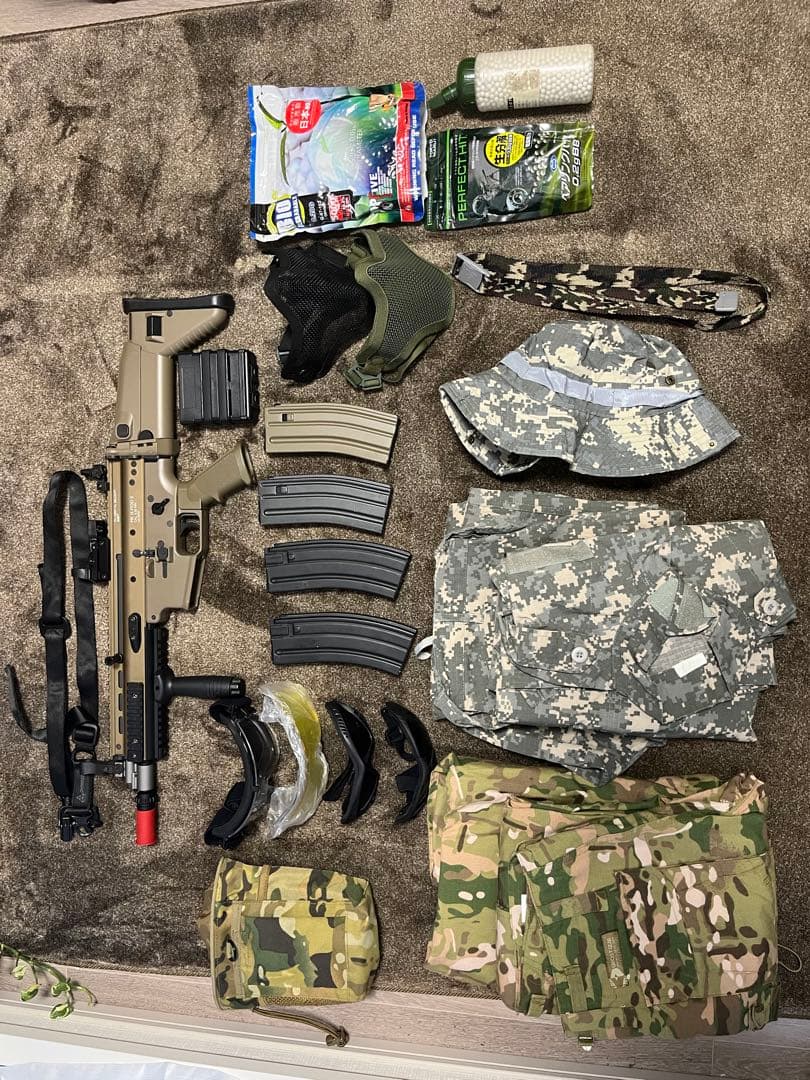 【中古】東京マルイ SCAH-L(次世代電動ガン)　他サバゲーセット