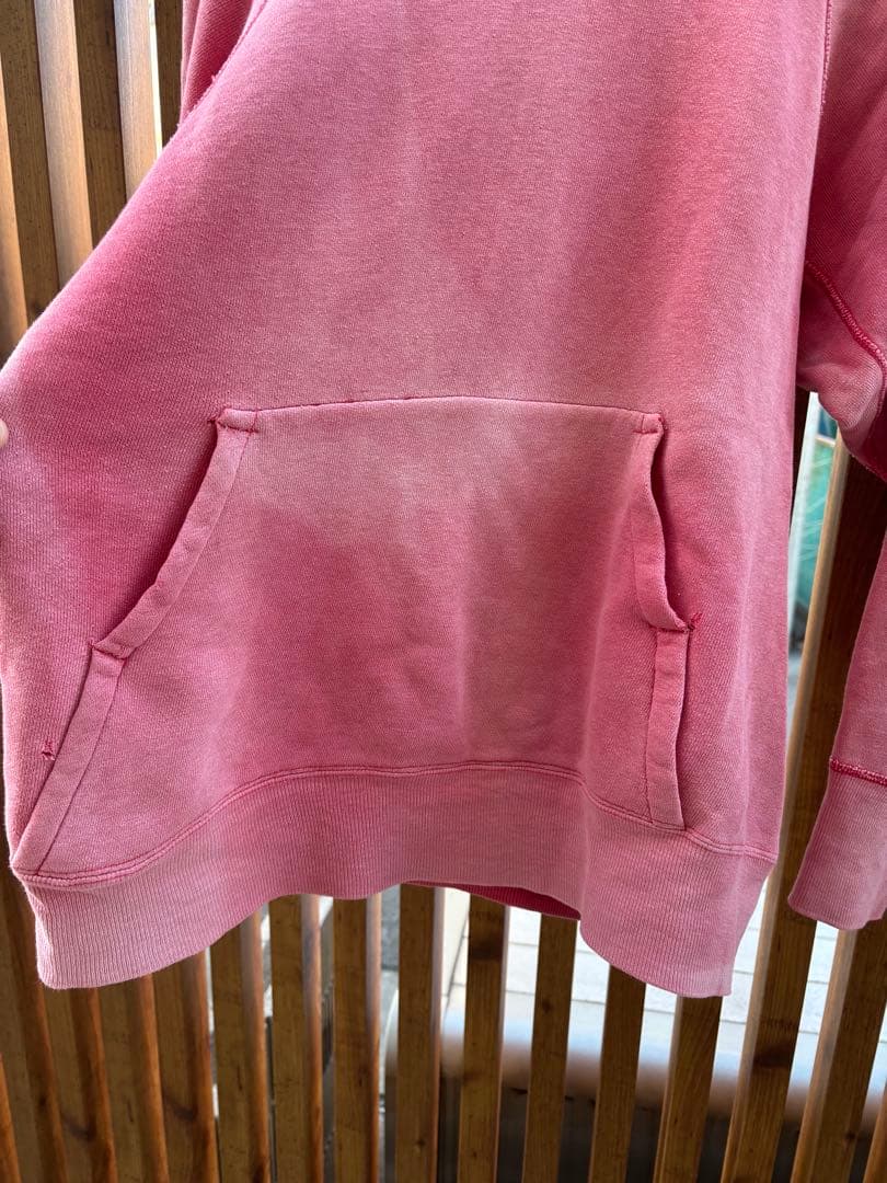 50s 60s 鬼フェード 赤パーカー ピンク ヴィンテージ スウェット