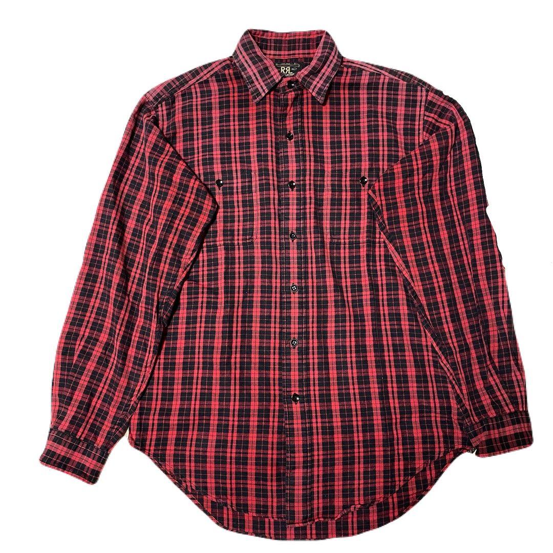 ダブルアールエルRRL 三ツ星タグ ネルシャツ 初期 90's チェック