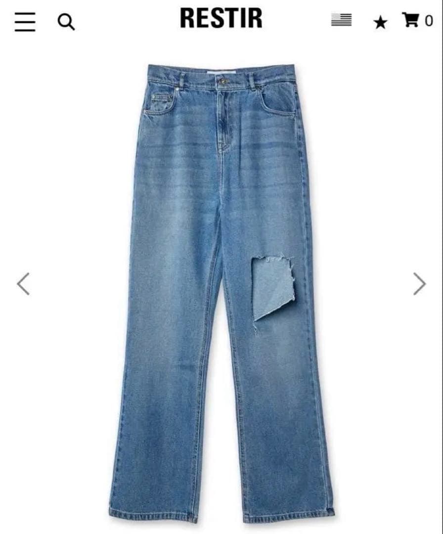 Rokh ロク ダメージ フレア デニムパンツ 未使用