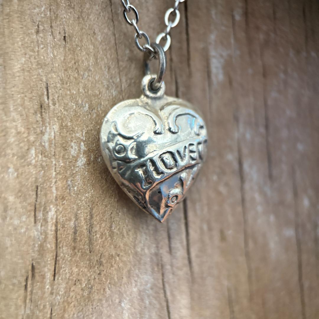 スウィートハートジュエリー WW2 シルバー 両面 ILOVEU 花 勿忘草