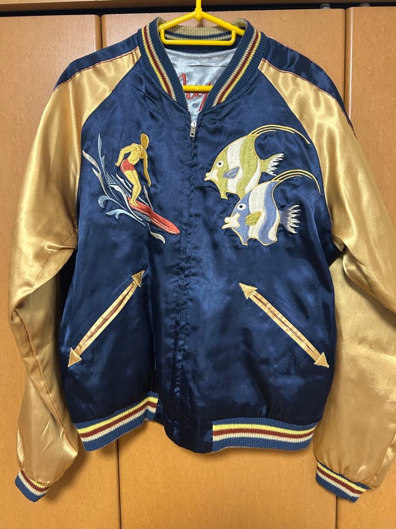 Mサイズ 東洋 刺繍入りスカジャン ALOHA HAWAII 古着