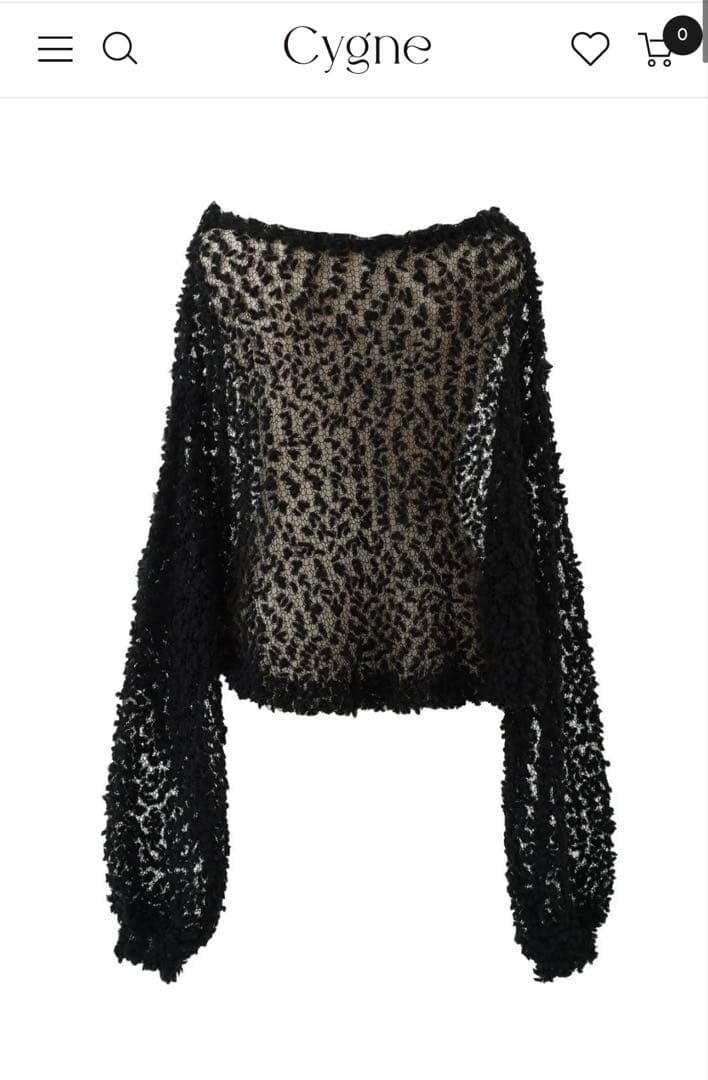 cygne ポップコーン透けニット Samuel シーニュ　ブラック　黒　ニット