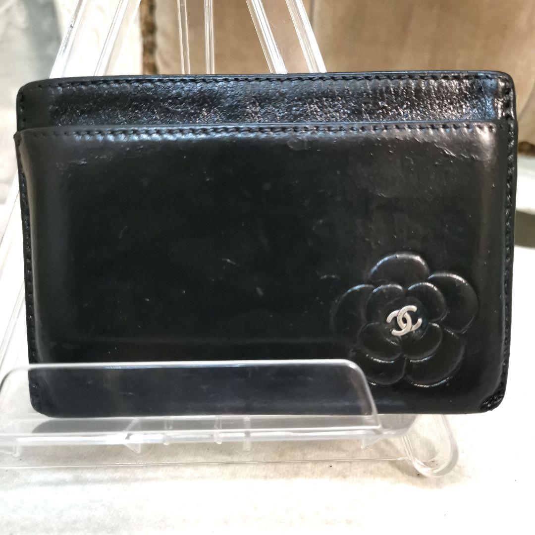 良品】シャネルCHANEL 黒 カメリア カードケース名刺入れ 鑑定済