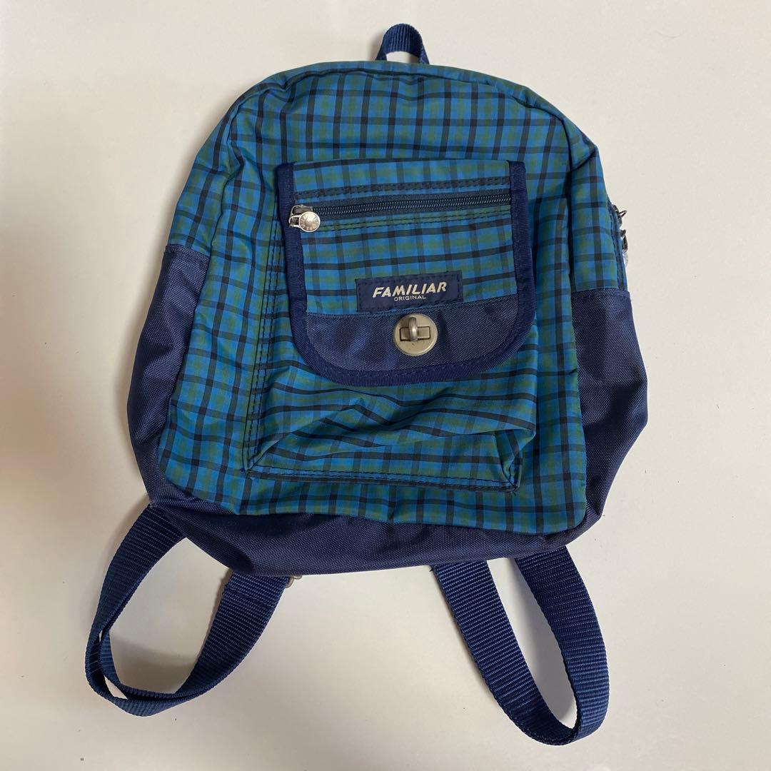 FAMILIAR ファミリア チェック柄 ナイロンリュック - メルカリ