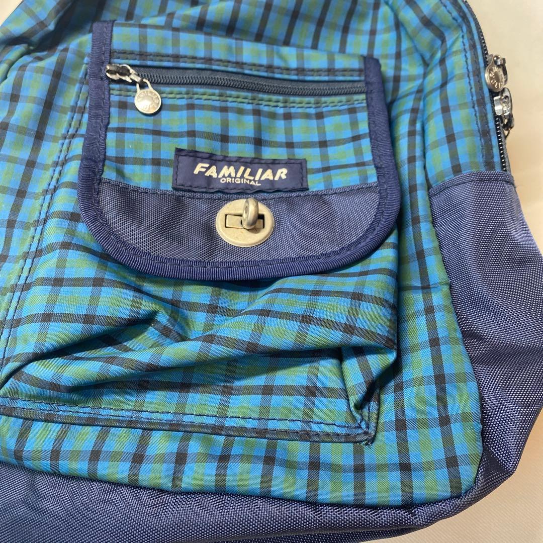 FAMILIAR ファミリア チェック柄 ナイロンリュック - メルカリ