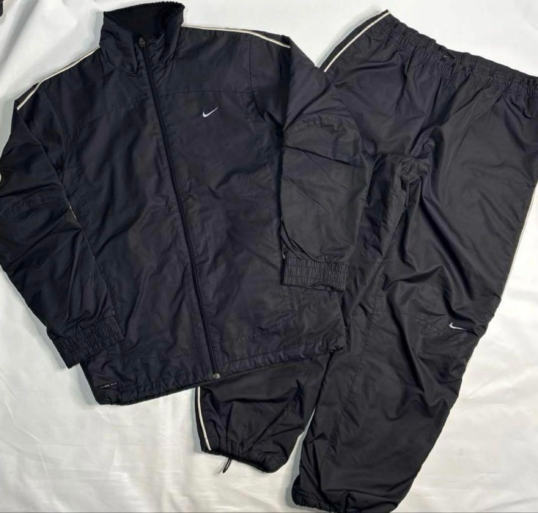 00s nike ナイキ ナイロン セットアップ 黒　美品