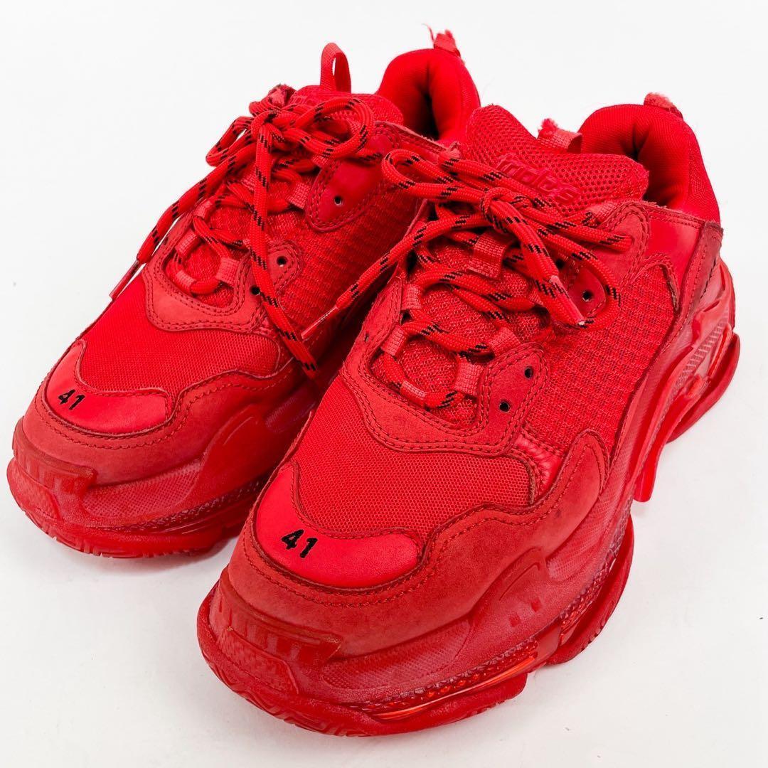 BALENCIAGA バレンシアガ TRIPLE S ローカットスニーカー 赤