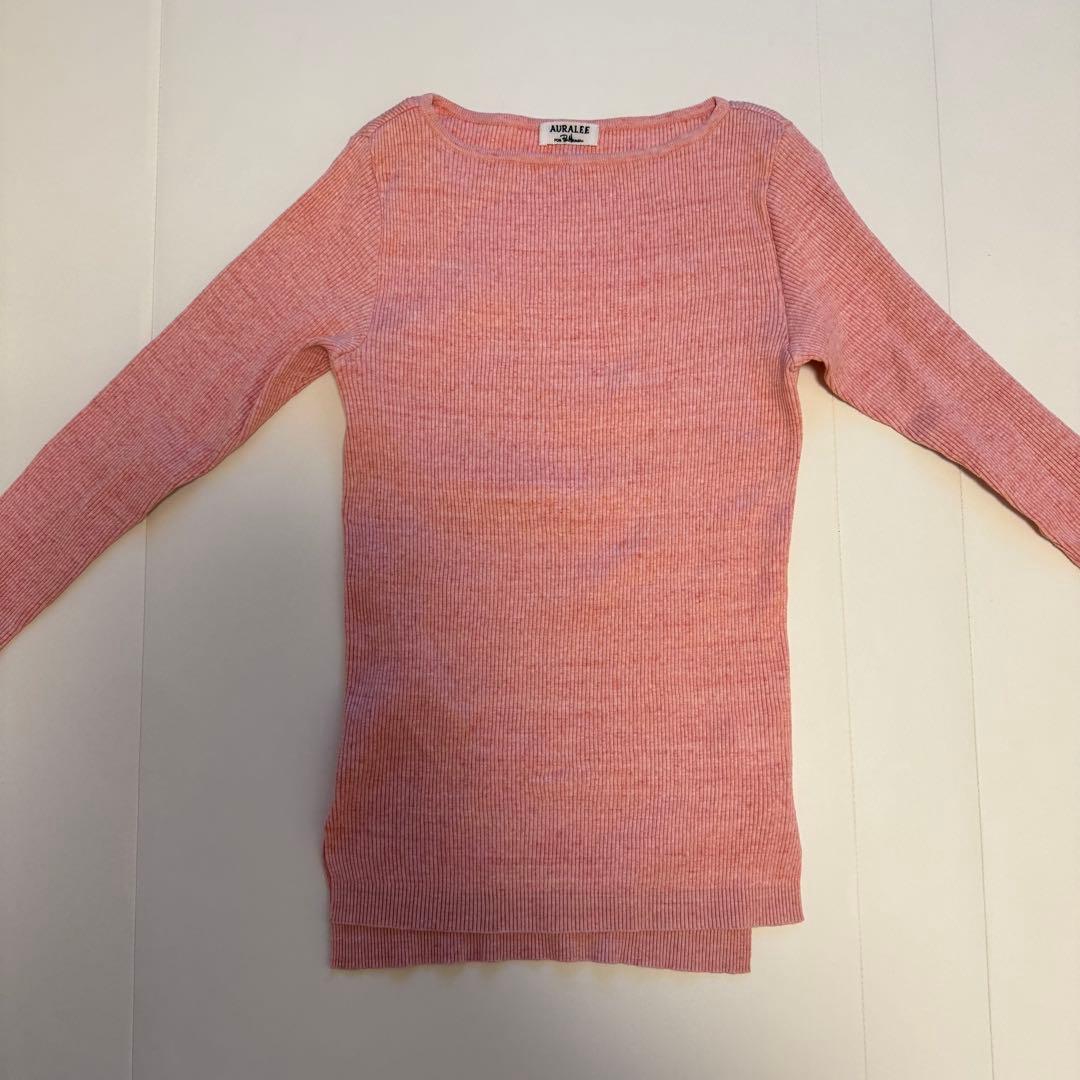 【美品】AURALEE オーラリー ロンハーマン別注 ギザボートネック ピンク
