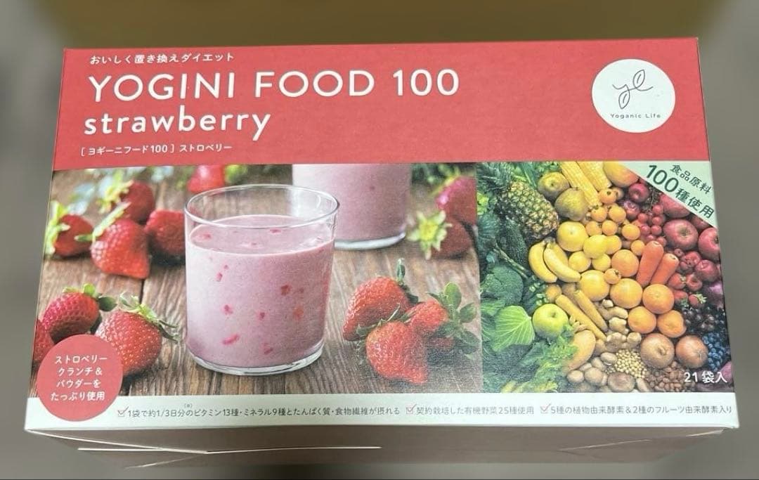 YOGINI FOOD 100 ストロベリー 1箱21袋入り - メルカリ