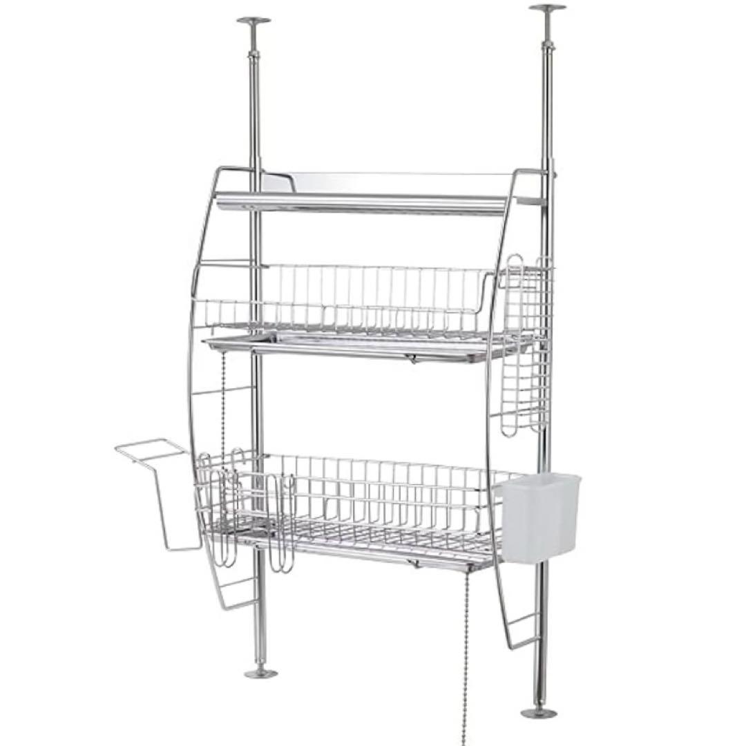 水切りラック 突っ張り式 ステンレス　ビーワースタイル