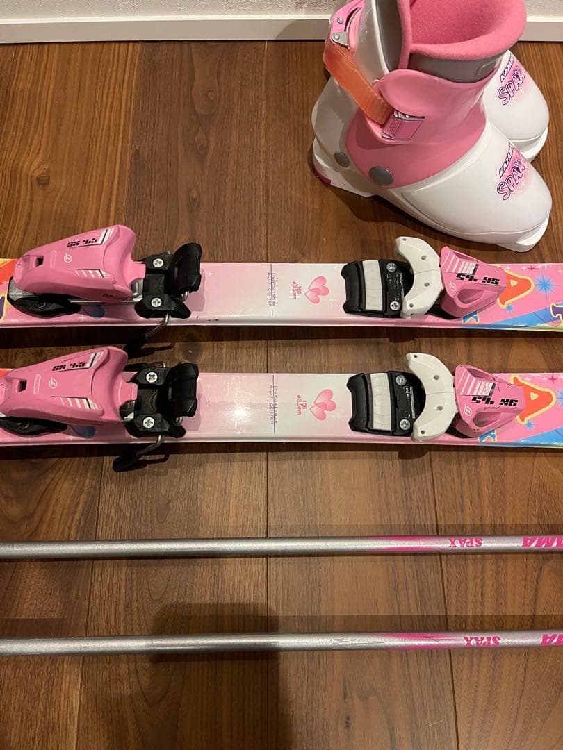 KAZAMA カザマ SPAX キッズ スキー106㎝ ストック ブーツ セット