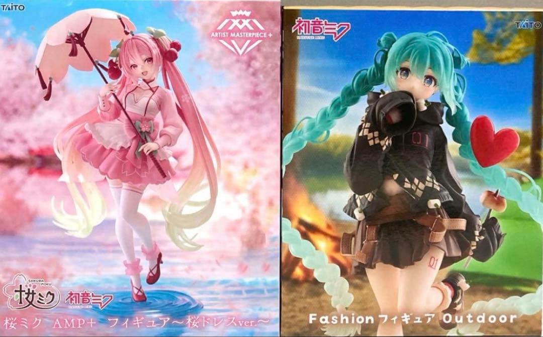 送料無料】初音ミク 桜ミク～桜ドレスver. アウトドア フィギュア2体