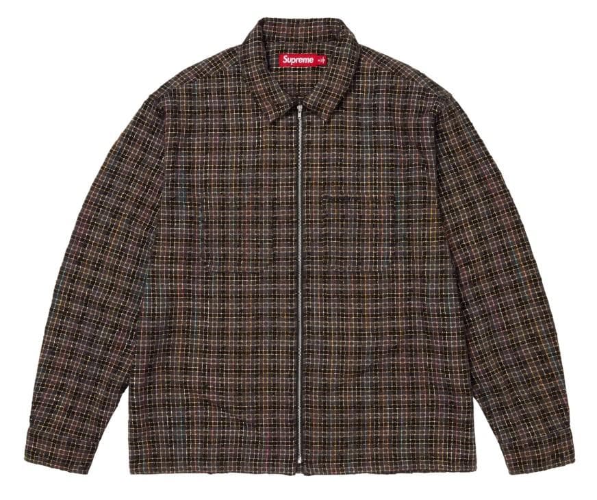 Supreme Metallic Plaid Zip Up Shirt M - メルカリ