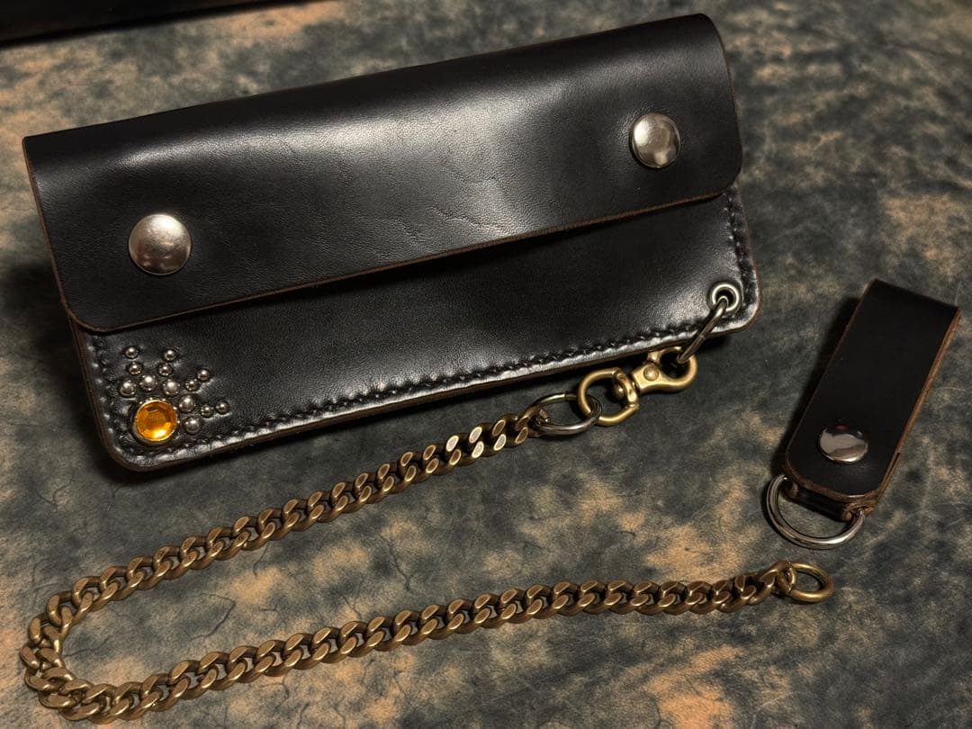 1点限定!MARYAM社ホースバット スタッズ付トラッカーウォレット＋キーホルダ