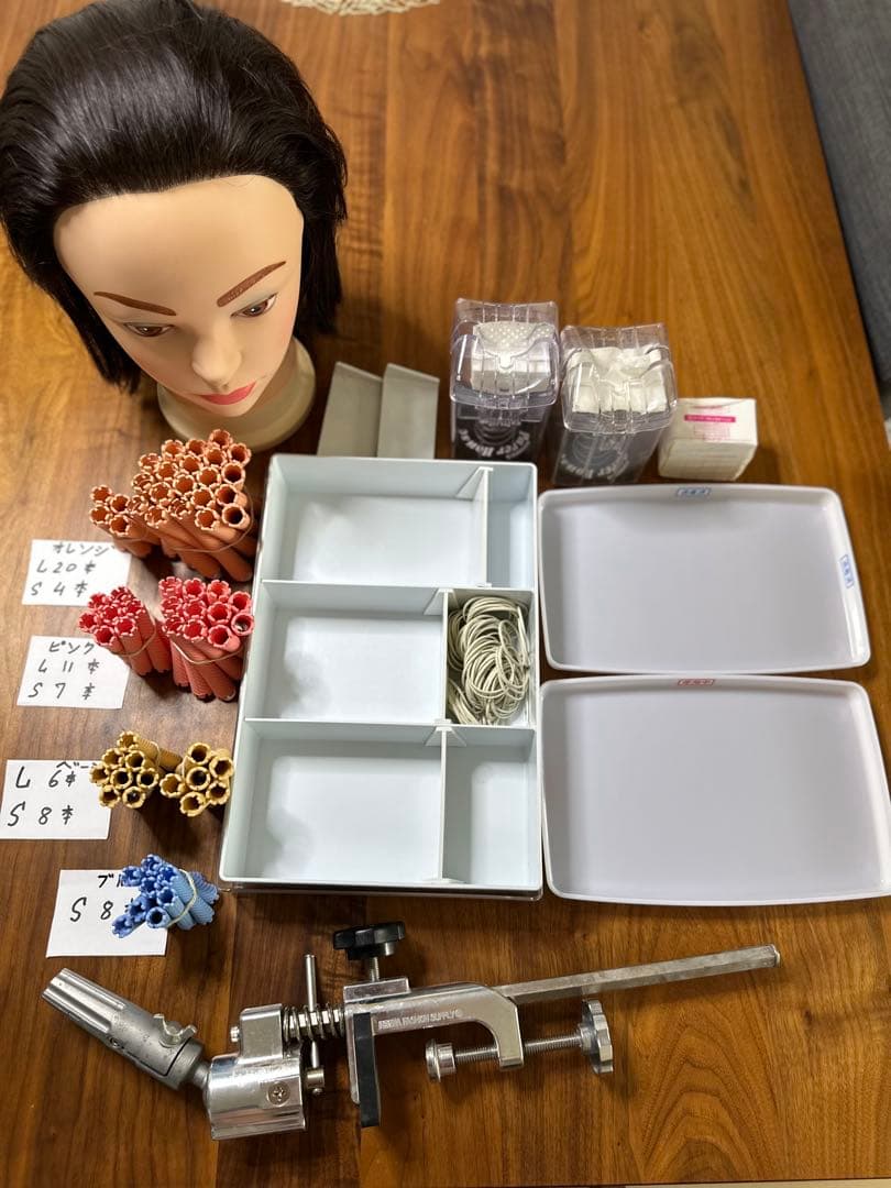 ヘアスタイリングセット（マネキン・ロッド・トレー）