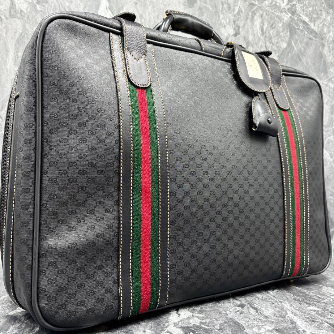 ✨極美品✨GUCCI シェリーライン GG 黒 ブラック ボストンバッグ レザー 中古・古着通販】GUCCI (グッチ) GUCCI シェリーライン ミニボストン