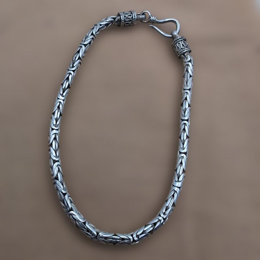 シルバー925 ビザンチンチェーン ブレスレット バリ島 ハンドメイド