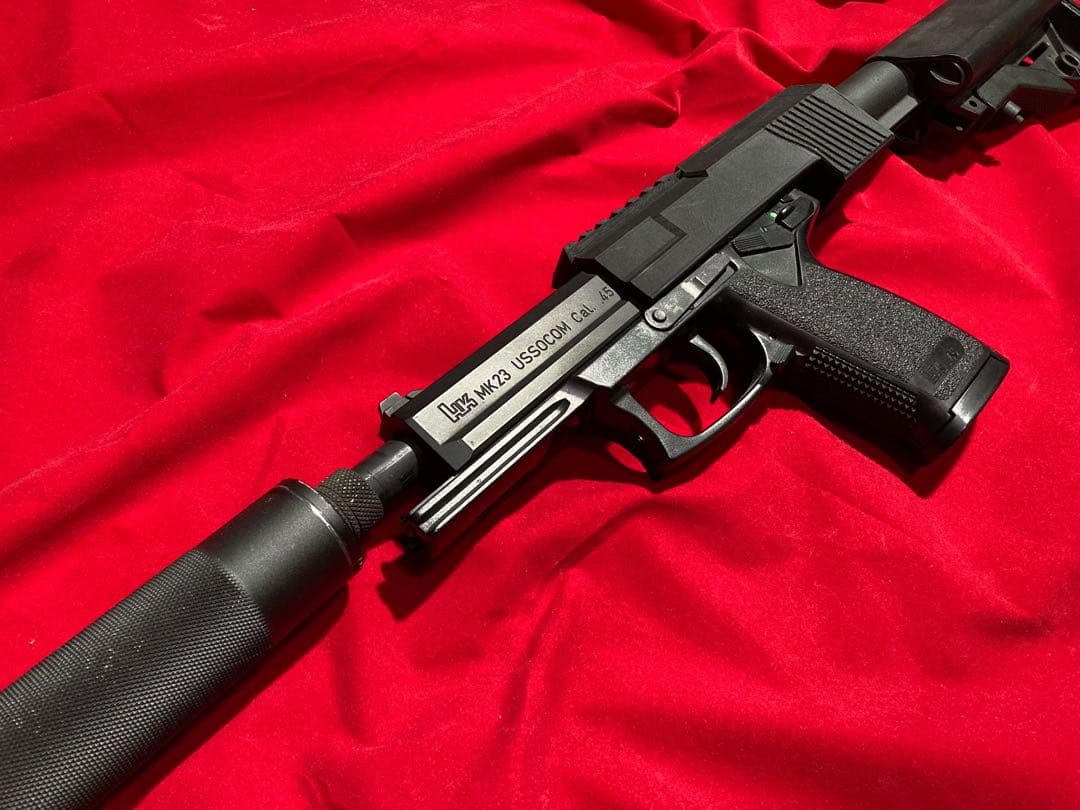 【究極の消音 カービン】SOCOM Mk23 本体のサプレッサー NINEBALL Marui SOCOM Mk23 SILENCER ATTACHMENT SYSTEM NEO(14mm CCW)