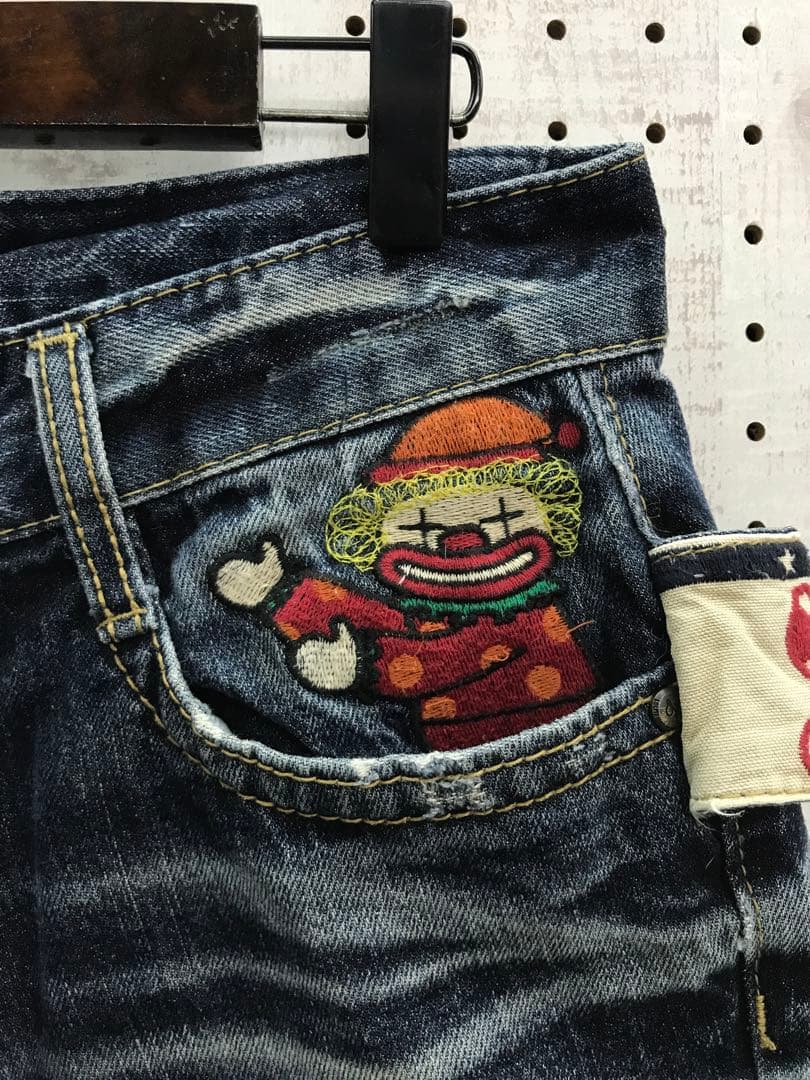 希少デザイン LOLITA JEANS サーカス ボアワッペン デニムパンツ