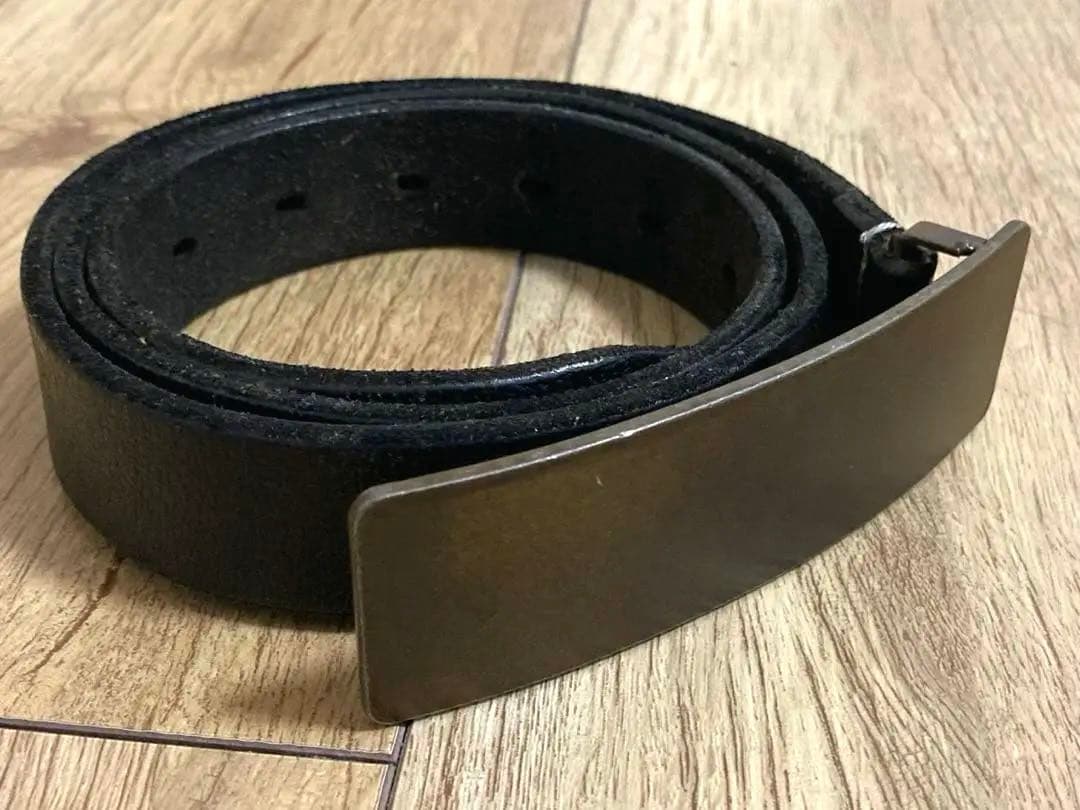 Kazuyuki Kumagai Attachment レザーナローベルト 黒