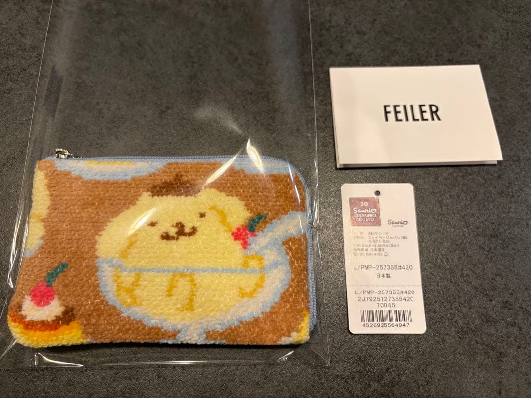 ポムポムプリン　フェイラー　L字ポーチ ラブラリー バイ フェイラー×「ポムポムプリン」の“プリン尽くし