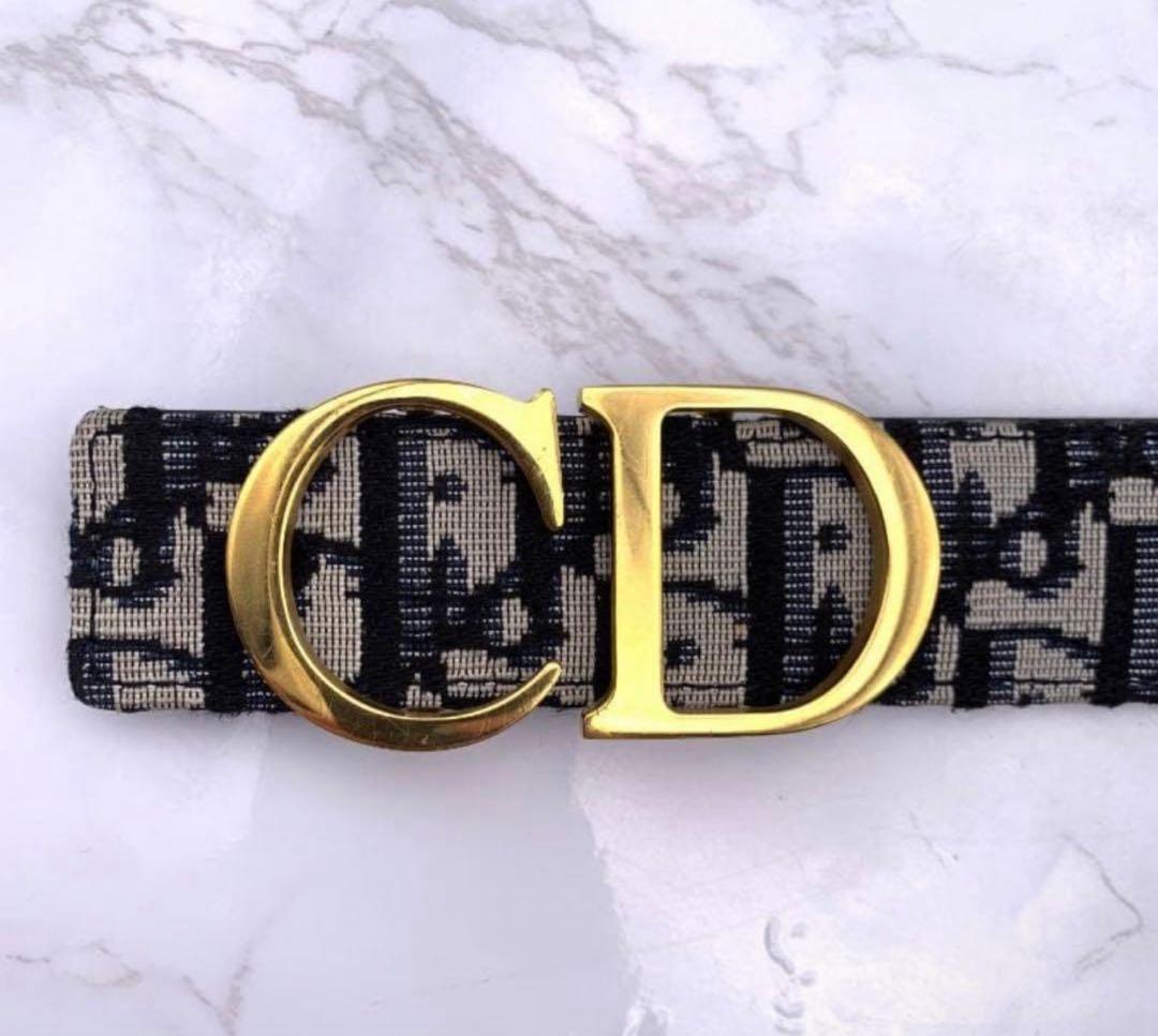 Dior ロゴ入りベルト ブラック/ベージュ オブリーク DIOR | ベルト 35mm ディオール オブリーク ジャカード & グレインド