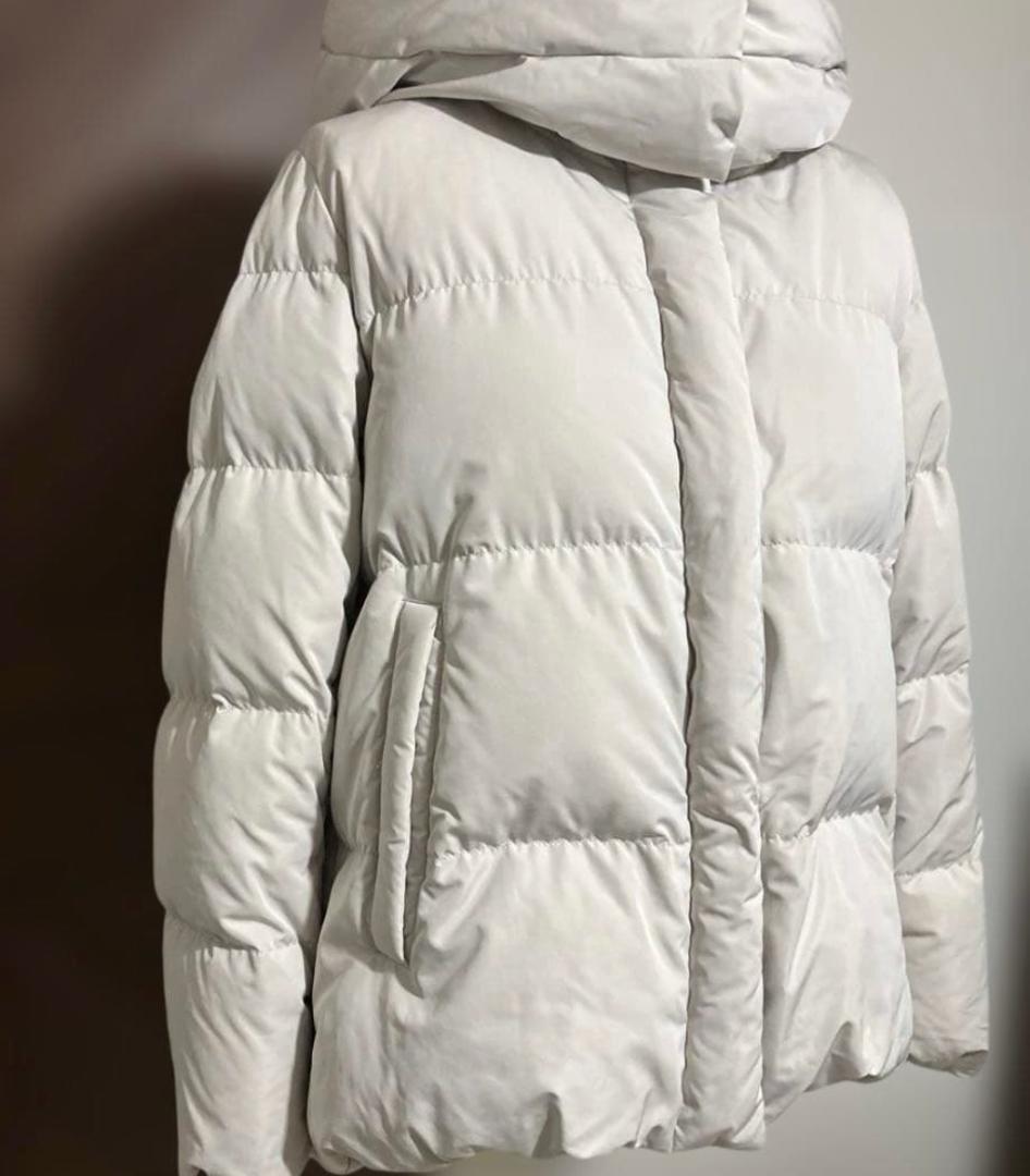 IENA フレンチダウン ショールカラー ダウンコート ショート ホワイト