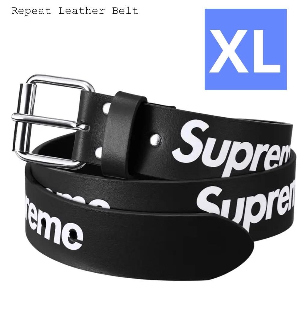 小物 XL Supreme Repeat Leather Belt BLACK