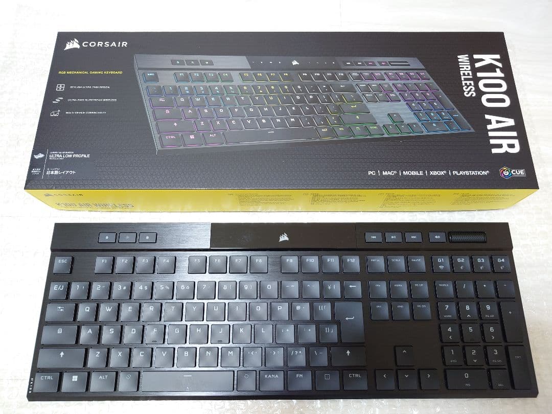 コルセア K100 AIR WIRELESS ゲーミング キーボード ワイヤレス ゲーミングキーボード K100 AIR WIRELESS 日本語かななし ブラック CH