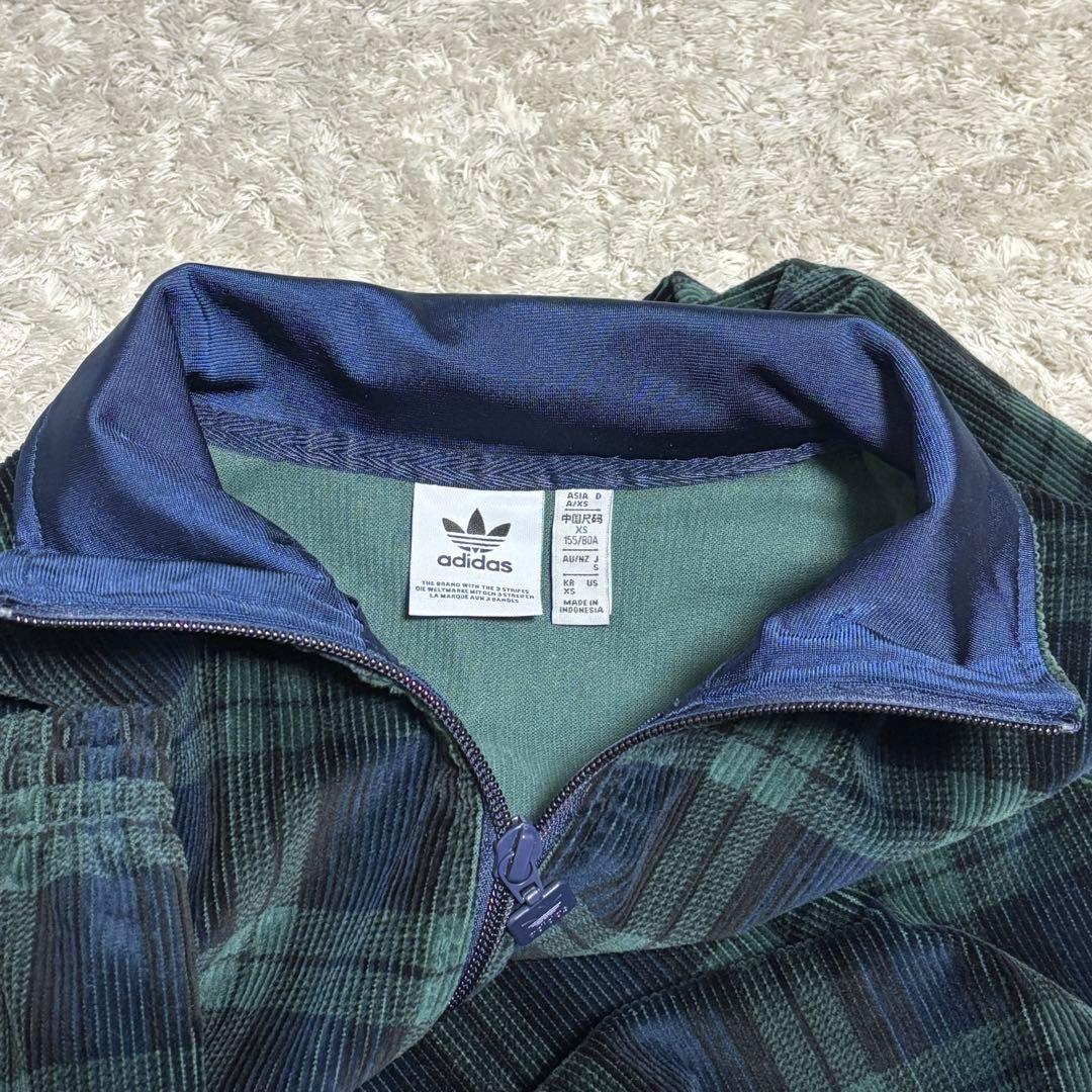 adidas ハーフジップ コーデュロイ タータンチェック Sサイズ - メルカリ