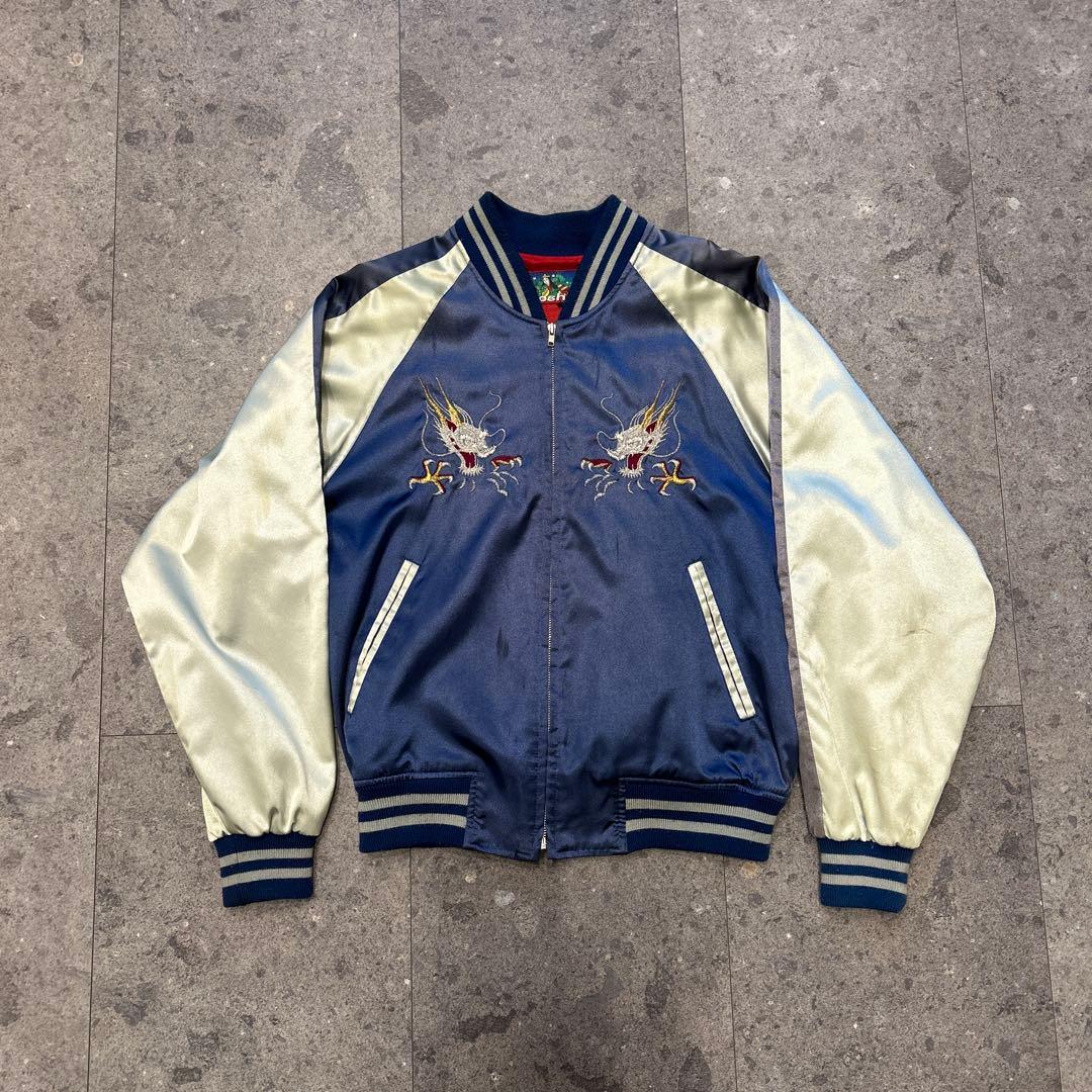 や*だ様 〔極上刺繍〕刺繍スカジャン 日本製 HOSHIHIME 日焼け有 スカジャン hoshihime 星姫 日本製 総刺繍 中綿入り 和柄 スカジャン